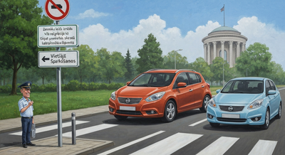 Zemnieku ielā Nissan vadītājs parāda, ka viņa navigācija ir tikpat precīza kā Sv. Trīsvienības katedrāles ērģeļu skaņa