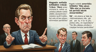 Hegsets noliedz amerikāņu klātbūtni Irānā: 'Mēs ejam tikai uz Karostu skatīties, kā pareizi būvēt aizsardzību'
