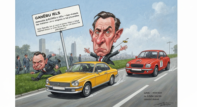 Ganību ielā Renault vadītājs demonstrē franču autošoferu stilu — bez skatīšanās spoguļos