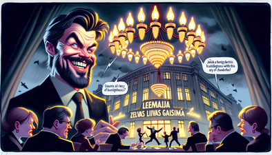 Zemnieku ielā uzņēmums apgaismo tumšo Liepājas biznesu ar lustru armiju